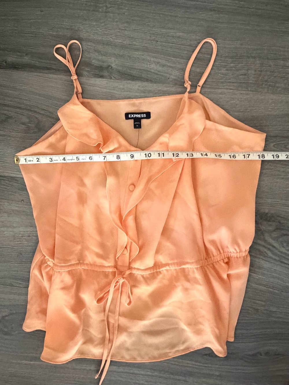 Express Peach Ruffle Tie-Front Cami - Picture 7 of 8
